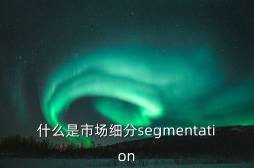 什么是市場細分segmentation