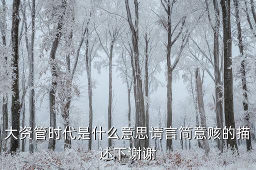 什么是泛資產管理時代，大資管時代是什么意思請言簡意賅的描述下謝謝