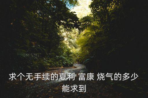 夏利安天然氣管需要什么手續嗎，求個無手續的夏利 富康 燒氣的多少能求到