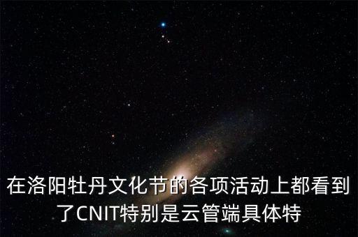 在洛陽牡丹文化節的各項活動上都看到了CNIT特別是云管端具體特