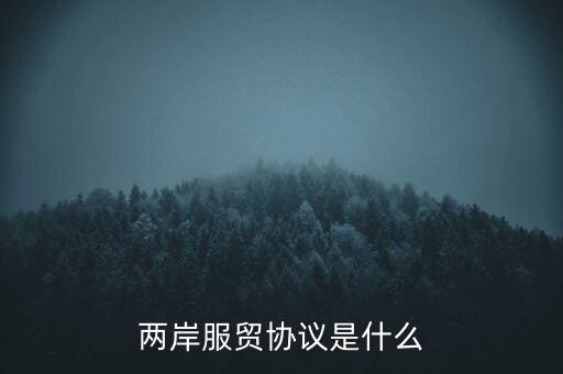 兩岸貨貿協議是什么，臺灣服貿協議是什么