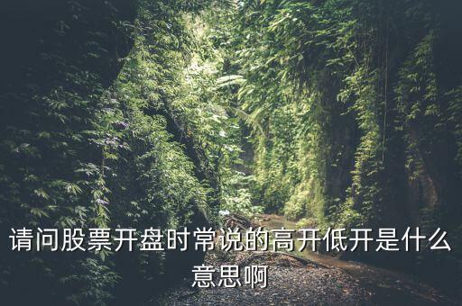 請(qǐng)問(wèn)股票開盤時(shí)常說(shuō)的高開低開是什么意思啊