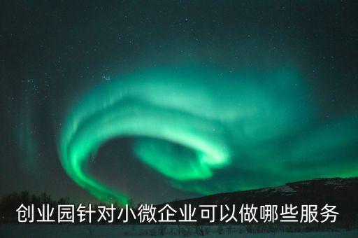創業園針對小微企業可以做哪些服務