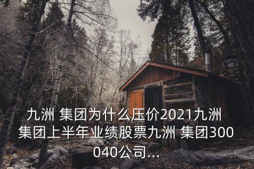 九洲 集團為什么壓價2021九洲 集團上半年業績股票九洲 集團300040公司...