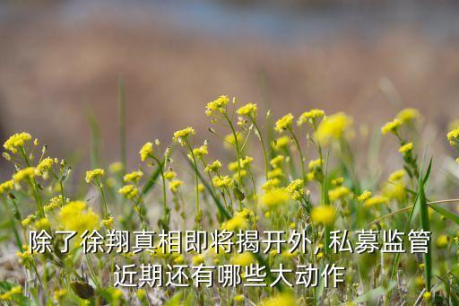 除了徐翔真相即將揭開外, 私募監管近期還有哪些大動作