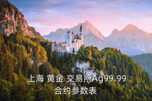  上海 黃金 交易所Ag99.99合約參數表