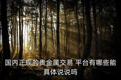 國內正規的貴金屬交易 平臺有哪些能具體說說嗎