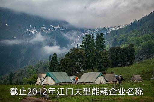 截止2012年江門大型能耗企業名稱