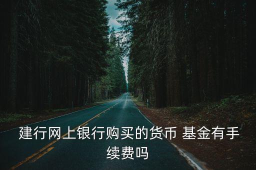  建行網上銀行購買的貨幣 基金有手續費嗎