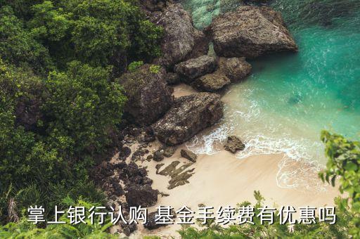  掌上銀行認購 基金手續費有優惠嗎