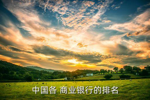 中國各 商業銀行的排名