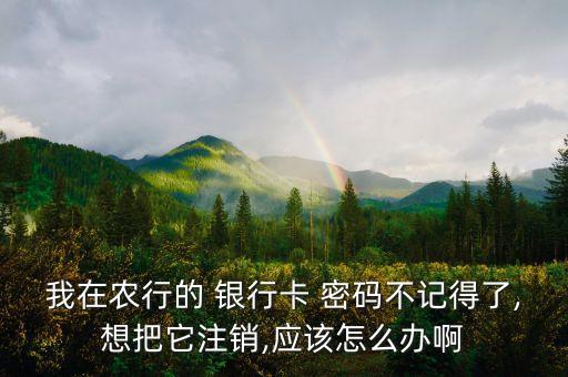 我在農行的 銀行卡 密碼不記得了,想把它注銷,應該怎么辦啊