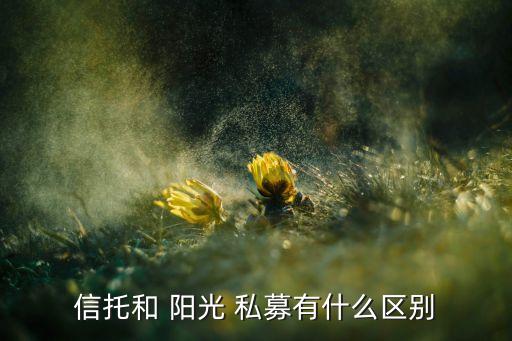 信托和 陽光 私募有什么區別