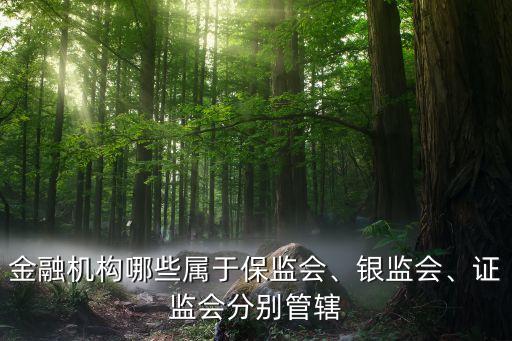 金融機構哪些屬于保監會、銀監會、證監會分別管轄