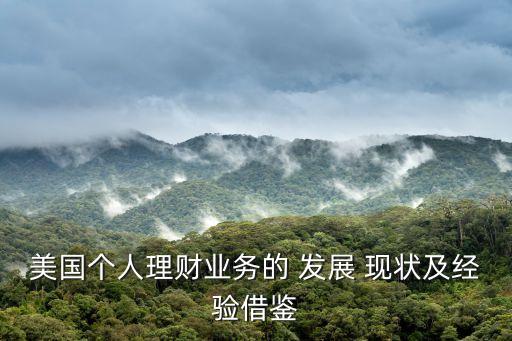 美國個人理財業(yè)務的 發(fā)展 現(xiàn)狀及經驗借鑒