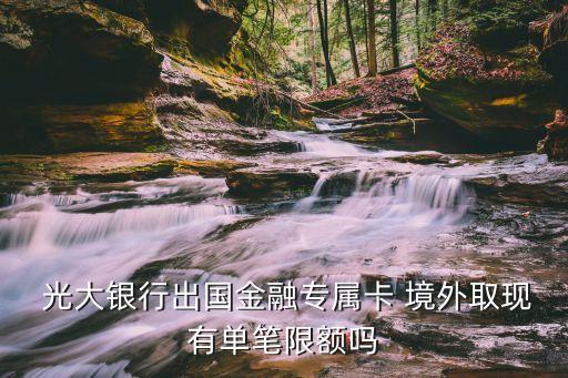  光大銀行出國金融專屬卡 境外取現有單筆限額嗎