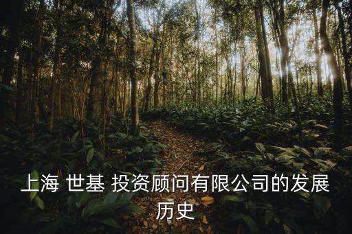 上海 世基 投資顧問有限公司的發展歷史
