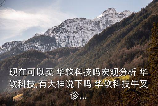 現在可以買 華軟科技嗎宏觀分析 華軟科技,有大神說下嗎 華軟科技牛叉診...