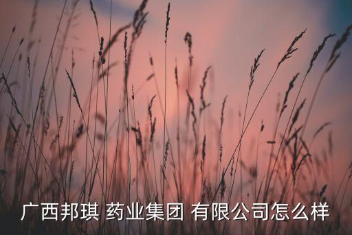 廣西邦琪 藥業集團 有限公司怎么樣