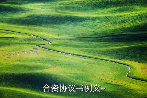  合資協議書例文~