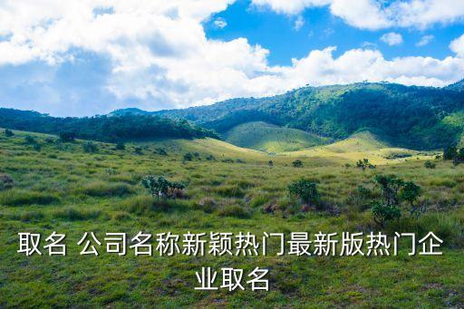 取名 公司名稱新穎熱門最新版熱門企業取名