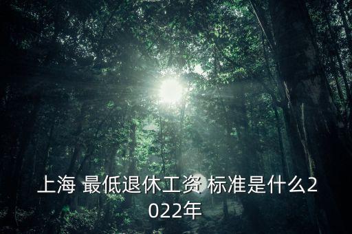 上海養老金最低標準
