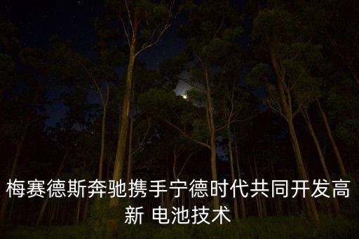 梅賽德斯奔馳攜手寧德時代共同開發高新 電池技術