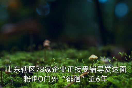 山東轄區78家企業正接受輔導發達面粉IPO門外“徘徊”近6年