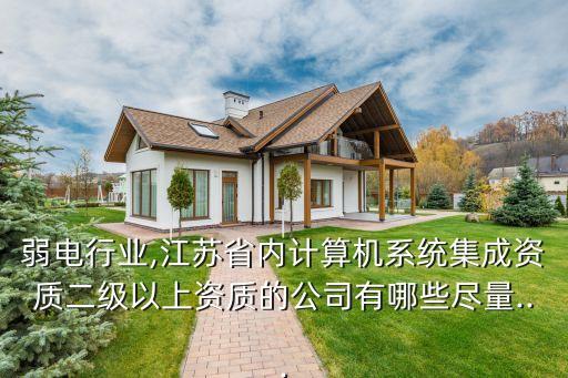 弱電行業,江蘇省內計算機系統集成資質二級以上資質的公司有哪些盡量...