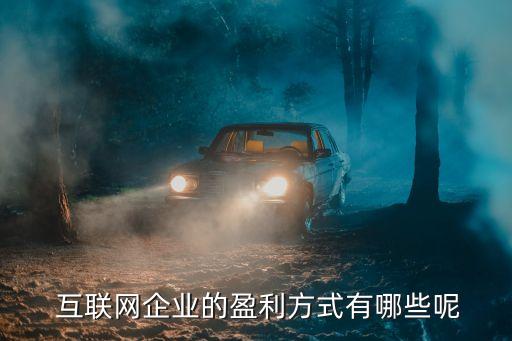  互聯網企業的盈利方式有哪些呢