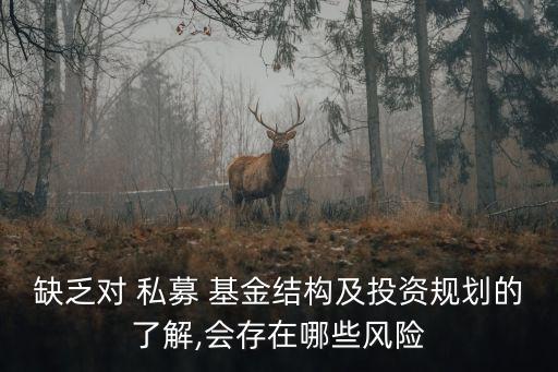 缺乏對 私募 基金結構及投資規劃的了解,會存在哪些風險