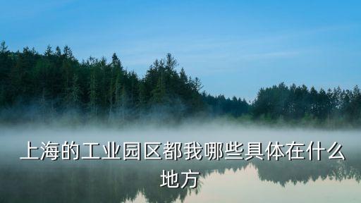  上海的工業園區都我哪些具體在什么地方