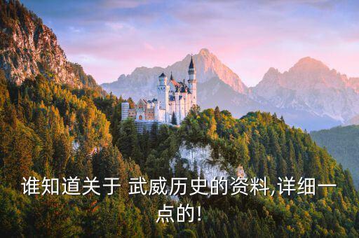 誰(shuí)知道關(guān)于 武威歷史的資料,詳細(xì)一點(diǎn)的!