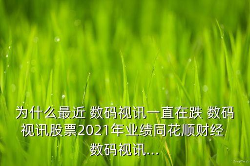 為什么最近 數碼視訊一直在跌 數碼視訊股票2021年業績同花順財經 數碼視訊...