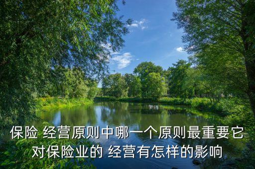 保險 經營原則中哪一個原則最重要它對保險業的 經營有怎樣的影響