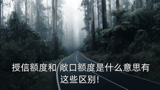  授信額度和 敞口額度是什么意思有這些區別!