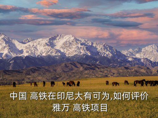 中國 高鐵在印尼大有可為,如何評價(jià) 雅萬 高鐵項(xiàng)目