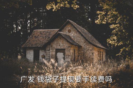 廣發 錢袋子提現要手續費嗎