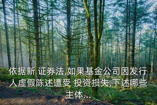 依據新 證券法,如果基金公司因發行人虛假陳述遭受 投資損失,下述哪些主體...