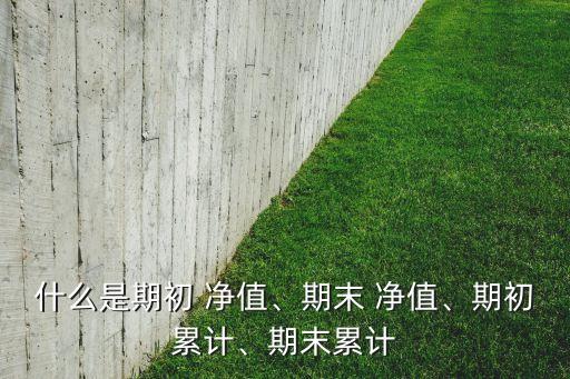 什么是期初 凈值、期末 凈值、期初累計、期末累計