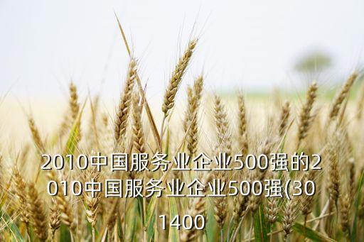 2010中國服務業企業500強的2010中國服務業企業500強(301400