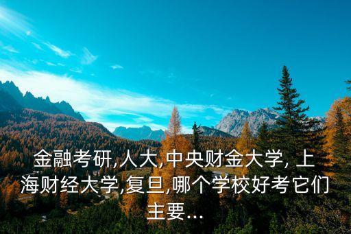 金融考研,人大,中央財金大學, 上海財經大學,復旦,哪個學校好考它們主要...