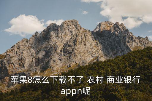 蘋果8怎么下載不了 農村 商業銀行appn呢