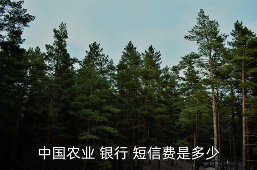 中國農業 銀行 短信費是多少
