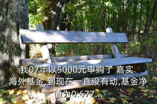 我07年以5000元申購了 嘉實 海外基金,到現在一直沒有動,基金凈值為0.677...