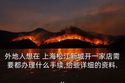 外地人想在 上海松江新城開一家店需要都辦理什么手續,給些詳細的資料...
