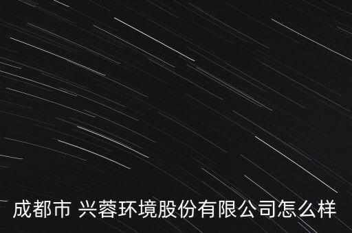 成都市 興蓉環境股份有限公司怎么樣