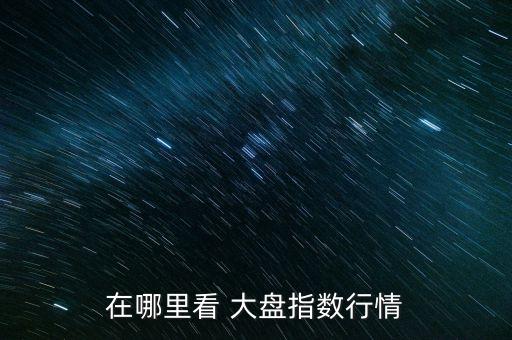 在哪里看 大盤指數行情
