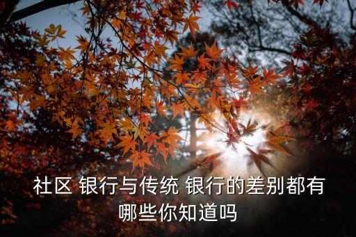  社區 銀行與傳統 銀行的差別都有哪些你知道嗎