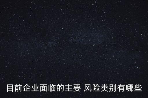 目前企業面臨的主要 風險類別有哪些